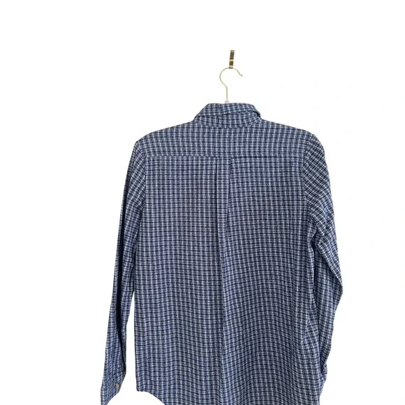 Brandy Melville Plaid Button Up Shirt Womens Blue White Long Sleeve Classic Fit - Picture 4 of 6